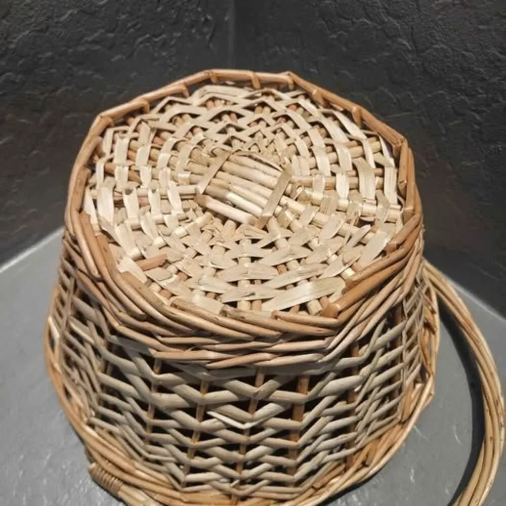 Woven Wicker Basket with Handle